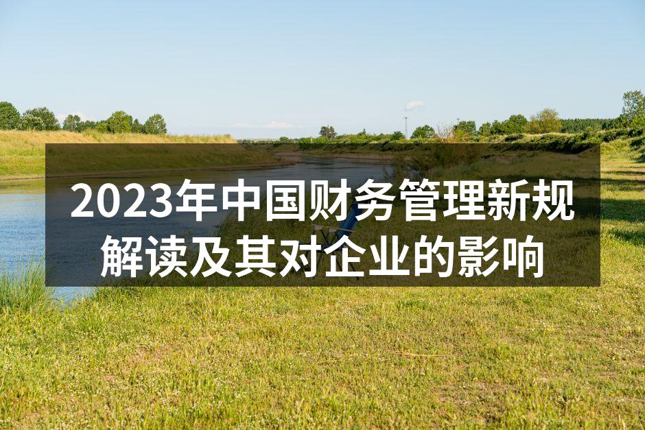 2023年中国财务管理新规解读及其对企业