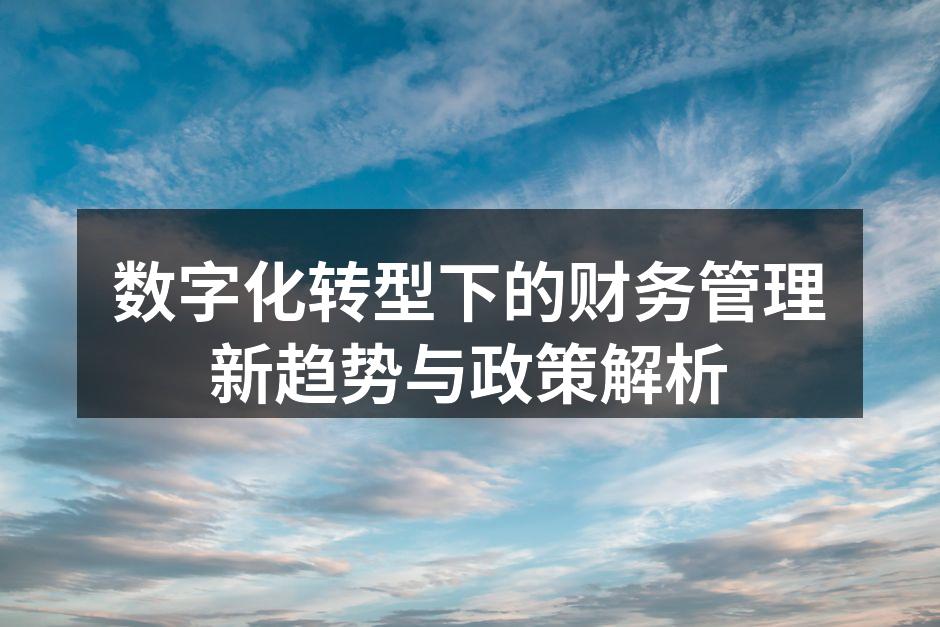 数字化转型下的财务管理新趋势与政策解析